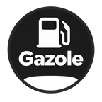 Pictogramme du carburant Gazole : symbole blanc sur pastille noire