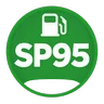 Pictogramme du carburant SP95 : symbole blanc sur pastille verte