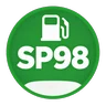 Pictogramme du carburant SP98 : symbole blanc sur pastille verte